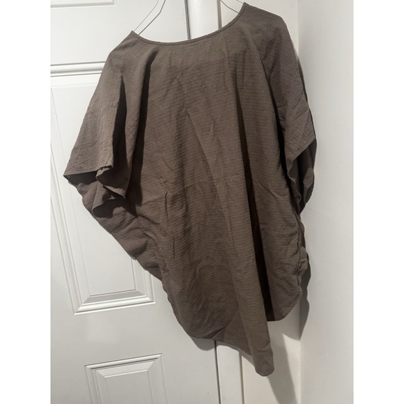 Mirth Women's Brown Cotton Gauze Tunic OS Boho Kaftan Top Earthy Natural India - Picture 8 of 10